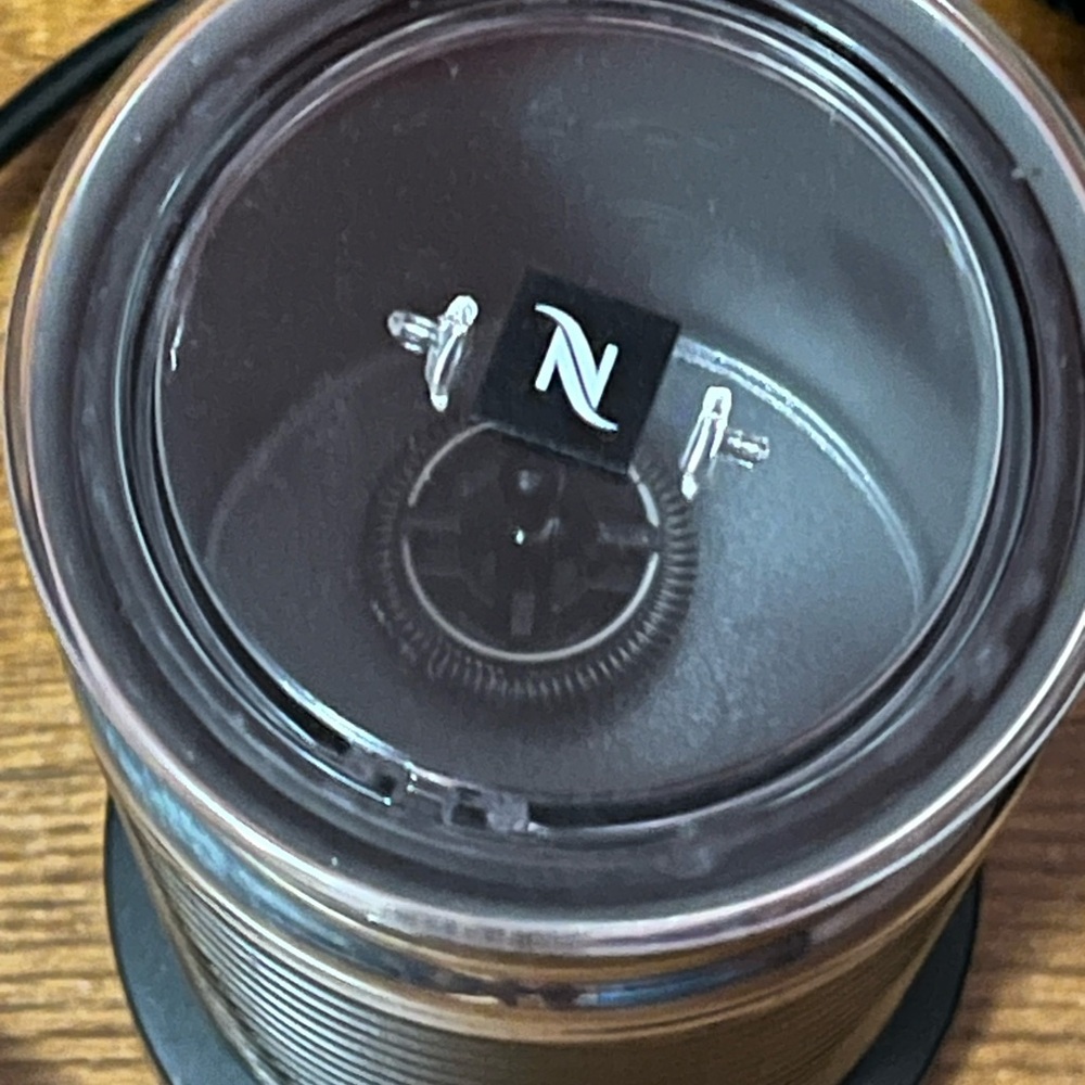 Nespresso Black Milk Frother with Clear Lid
